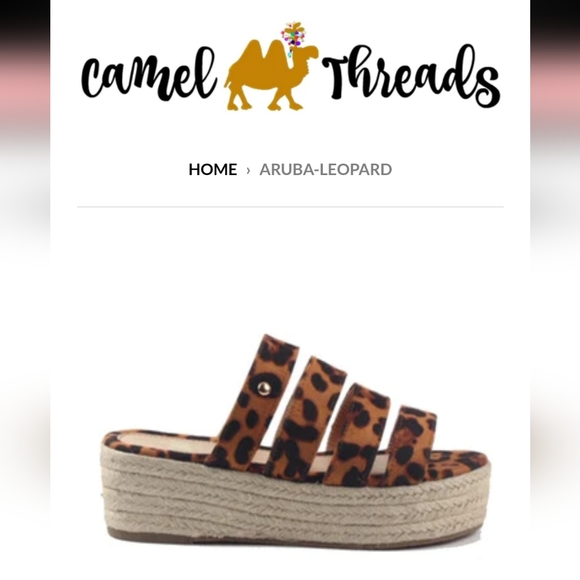 Camel Toes Leopard Print Wedge Sandals Open Toe Slip On Shoes Animal Print - Picture 2 of 13